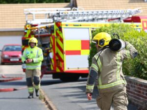 Firefighter in Bembridge with PVstop canister