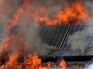 london fire brigade solar panel fire deploying PVStop canisters