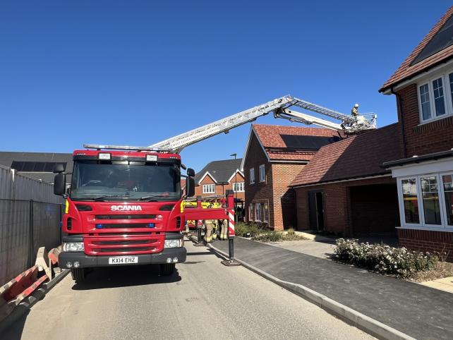 Fire engine on site ready to apply PVStop
