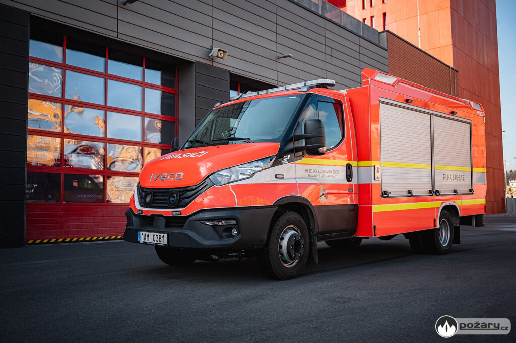 Prague Fire Brigade equips two new Iveco Daily gas firefighting vehicles with PVSTOP for solar PV fire response — a benchmark moment for European fire services.